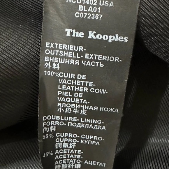 The Kooples Biker Leather Jacket Men Large Black - Picture 8 of 8